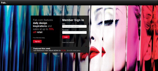 Madonna - entrada do site da FAB.COM